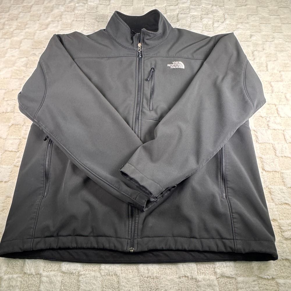 The North Face Mens XXL Black Apex Bionic Softshell Full Zip Jacket Windbreaker